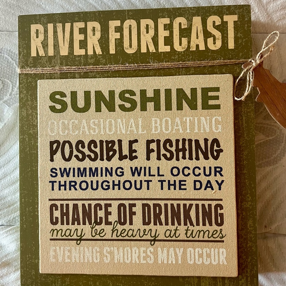 NIB River Home Theme Wooden Box Art